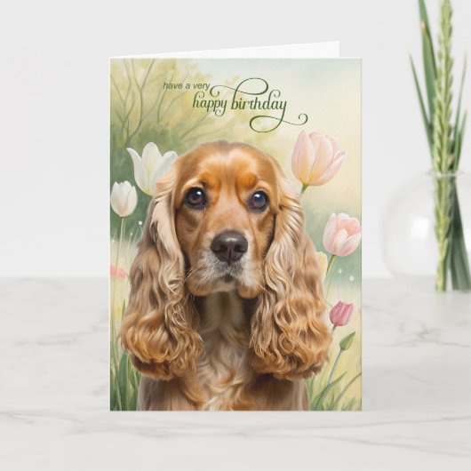 Carte d'anniversaire de Cocker Spaniel dans un jar (Devant)