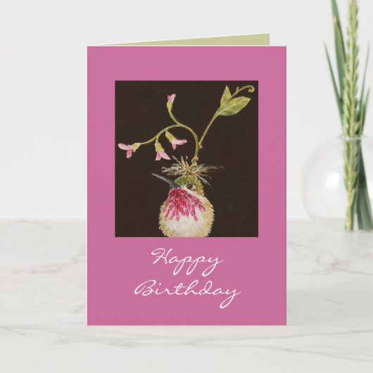 carte d'anniversaire de colibri (Devant)