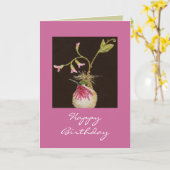 carte d'anniversaire de colibri (Fleur jaune)