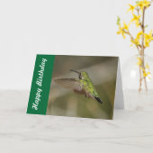 Carte d'anniversaire de colibri (Fleur jaune)
