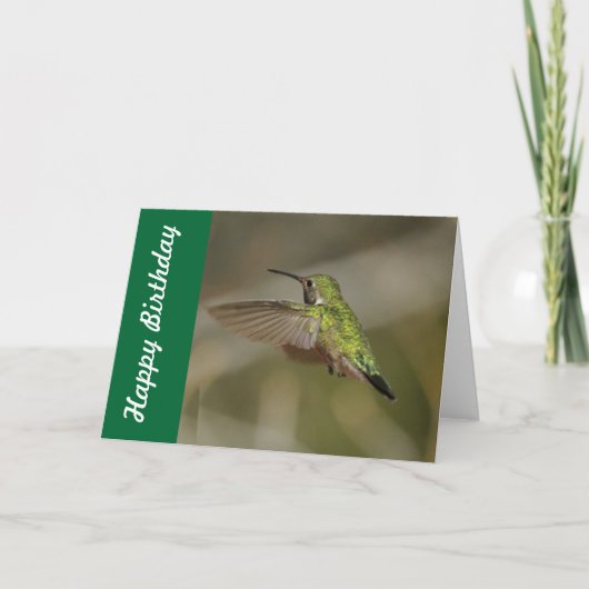 Carte d'anniversaire de colibri (Devant)