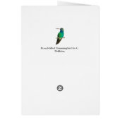 Carte d'anniversaire de colibri à bec large (Dos)