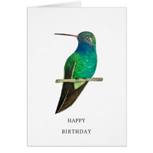Carte d'anniversaire de colibri à bec large