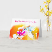 Carte d'anniversaire de colibri "de nectar doux" (Fleur jaune)