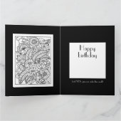 Carte d'anniversaire de coloration florale pour ad (Intérieur)