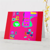 Carte d'anniversaire de conception abstraite mixte (Fleur jaune)