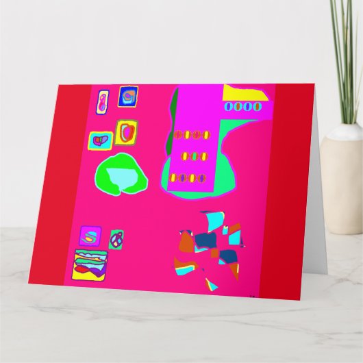 Carte d'anniversaire de conception abstraite mixte (Devant)