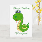 Carte d'anniversaire de conception de serpent (Fleur jaune)