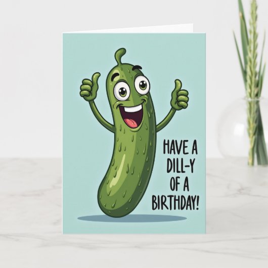 Carte d'anniversaire de concombre joyeux (Devant)