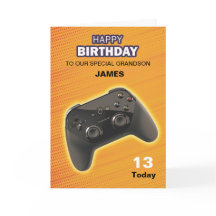 Carte d'anniversaire de contrôleur de jeu personna