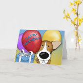 Carte d'anniversaire de Corgi (Fleur jaune)