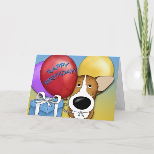 Carte d'anniversaire de Corgi (Devant)