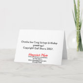 Carte d'anniversaire de Corgi (Dos)