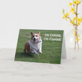Carte d'anniversaire de Corgi (Fleur jaune)