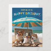 Carte d'anniversaire de Corgi de All Us (Devant / Derrière)
