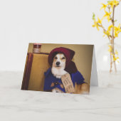 Carte d'anniversaire de corgi de Paddington (Fleur jaune)
