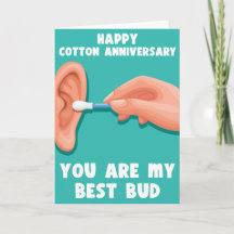 Carte d'anniversaire de coton Punny