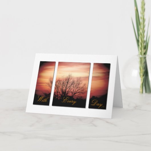 Carte d'anniversaire de coucher du soleil (Devant)