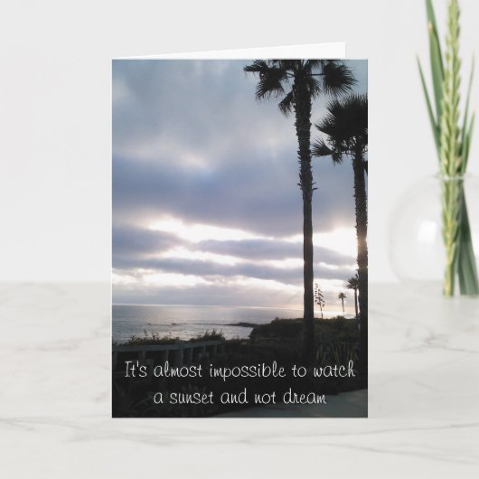 Carte d'anniversaire de coucher du soleil (Devant)