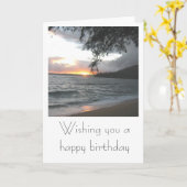 Carte d'anniversaire de coucher du soleil de Kauai (Fleur jaune)