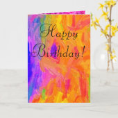 Carte d'anniversaire de couleurs mixtes (Fleur jaune)