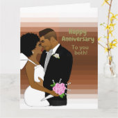 Carte d'anniversaire de couple afro-américain (Fleur jaune)