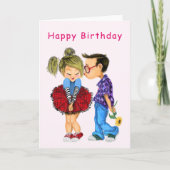 Carte d'anniversaire de couple mignon - Personnali (Devant)