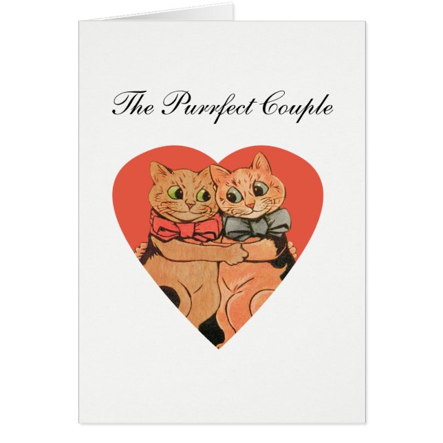 Carte d'anniversaire de couples de chat de (Devant)