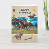 Carte d'anniversaire de course de chevaux PERSONNA (Devant)