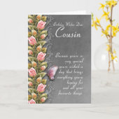 carte d'anniversaire de cousin - carte (Fleur jaune)