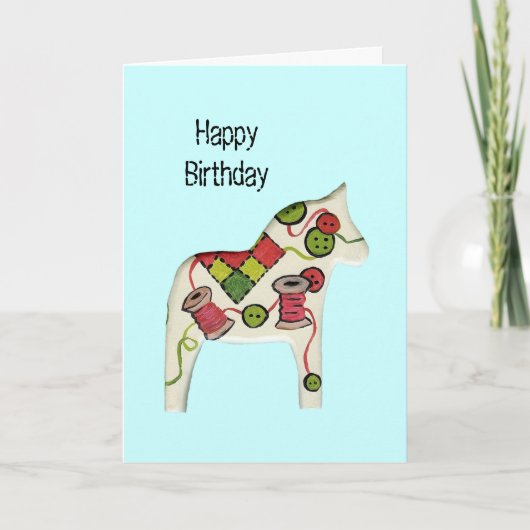 Carte d'anniversaire de couture de thème (Devant)