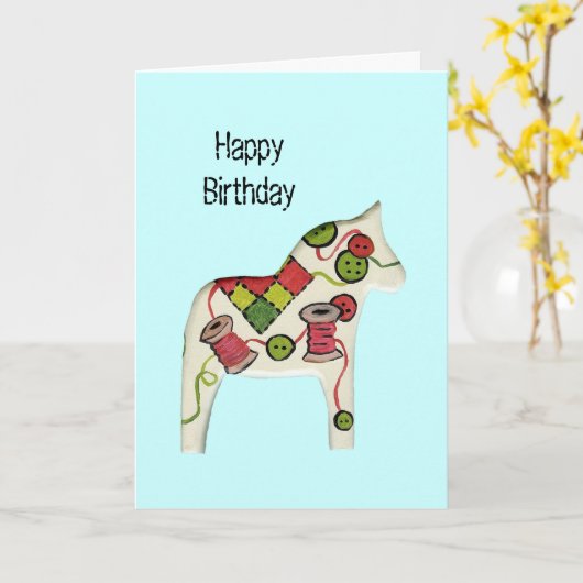 Carte d'anniversaire de couture de thème (Fleur jaune)