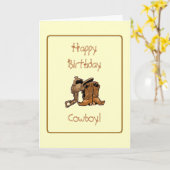 Carte d'anniversaire de Cowboy (Fleur jaune)