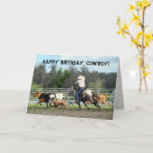 Carte d'anniversaire de Cowboy (Fleur jaune)