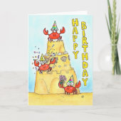 Carte d'anniversaire de crabes rouges (Devant)