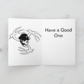 Carte d'anniversaire de crâne noir et de crossbone (Intérieur)