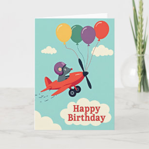 Carte d'anniversaire de créature d'aviateur