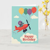 Carte d'anniversaire de créature d'aviateur (Fleur jaune)