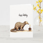 Carte d'anniversaire de créature écailleuse (Fleur jaune)