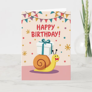Carte d'anniversaire de créature en coquille