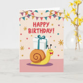 Carte d'anniversaire de créature en coquille (Fleur jaune)