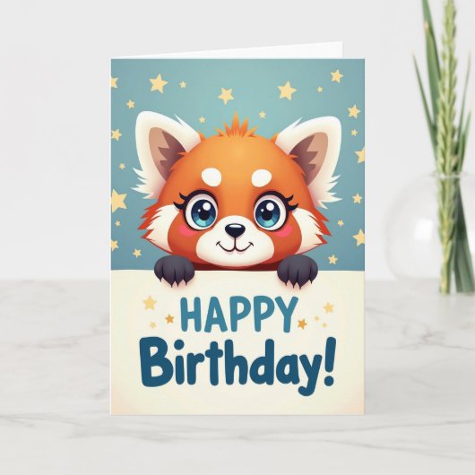 Carte d'anniversaire de créature enjouée (Devant)