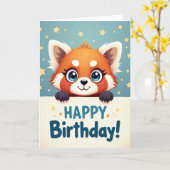 Carte d'anniversaire de créature enjouée (Fleur jaune)