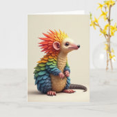 Carte d'anniversaire de créature fantastique (Fleur jaune)