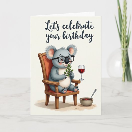 Carte d'anniversaire de créature festive (Devant)