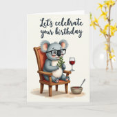 Carte d'anniversaire de créature festive (Fleur jaune)