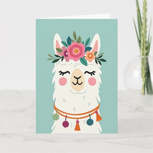 Carte d'anniversaire de créature florale (Devant)