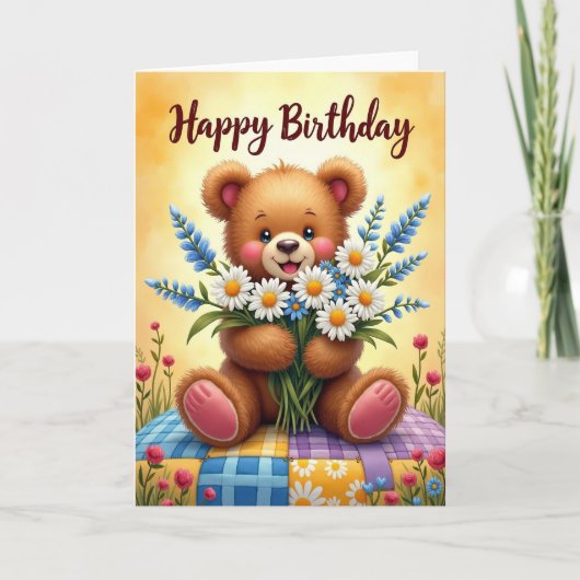 Carte d'anniversaire de créature floue (Devant)