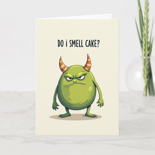 Carte d'anniversaire de créature grincheuse (Devant)