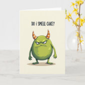 Carte d'anniversaire de créature grincheuse (Fleur jaune)